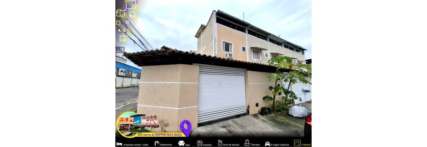 Triplex, 3 Qts sendo 1 suite,  3 banheiros, 2 vagas cobertas e Terraço. Ótima Localização