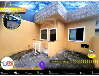 Casa Linear 2 Qts, Entrada Independente, 200mts da Praça de Cabuçu 