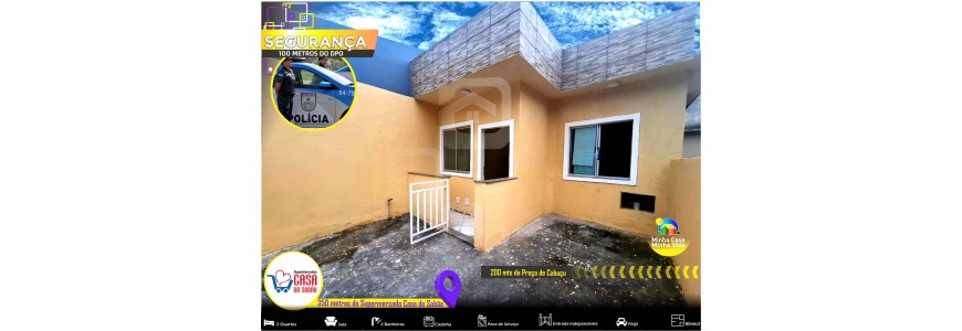 Casa Linear 2 Qts, Entrada Independente, 200mts da Praça de Cabuçu 