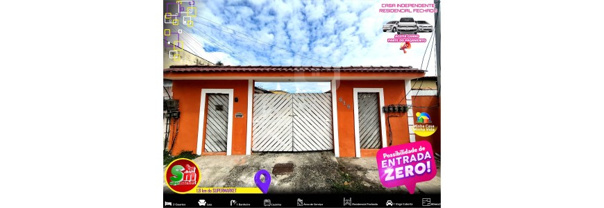 Oportunidade  –  Casa Linear independente, Residencial Fechado, Garagem Coberta.