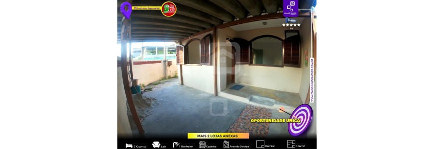 550mts do Supermarket da Viga- Casa Linear de Esquina com 2 Lojas em anexo